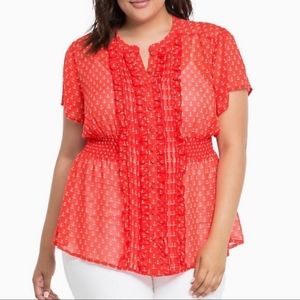 Torrid Anchor Print Chiffon Blouse
